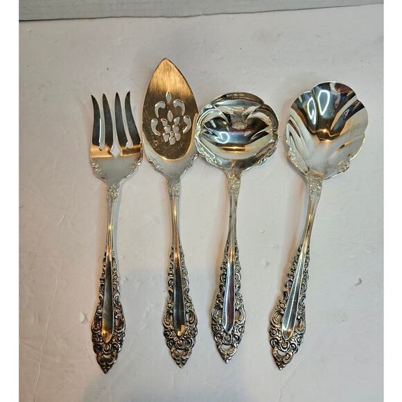 Oneida Community Royal Grandeur Silverplate Flatware 4 Serving pieces VTG lot - Picture 1 of 9